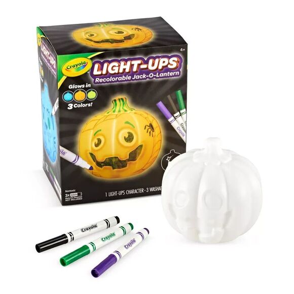 Crayola Light Up Jack-O-Lantern Recolorable Kit with Washable Markers Age 4+ - Picture 2 of 7